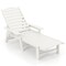Costway Patio Lounge Chair Chaise Adjustable Back Weatherproof HDPE Cup Holder